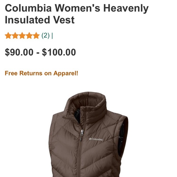columbia heavenly insulated vest
